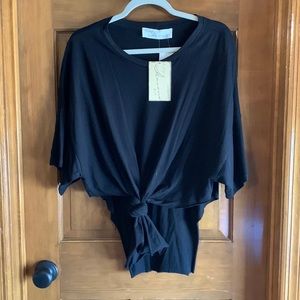 VINTAGE HAVANA BLACK KNOTTED RAGLAN SLEEVE TEE